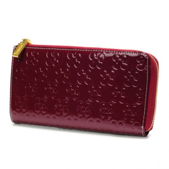 Coach Accordion Zip Large Red Wallets DVB - Click Image to Close